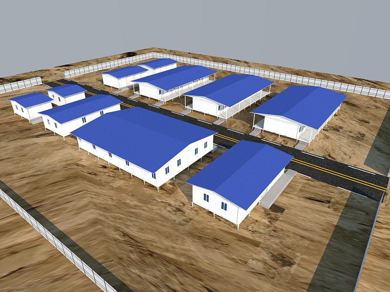 تصميم معسكر البناء باستخدام حاويات CBC 20ft Flatpack الجاهزة في غيانا الفرنسية